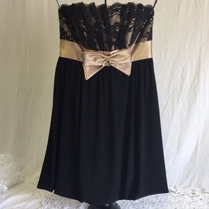 Jessica McClintock Formal Black/Gold Strapless